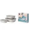 Set de 3 bols rectangulaires Cirqula Nordic White 500ml, 1000ml, 2000ml Mepal
