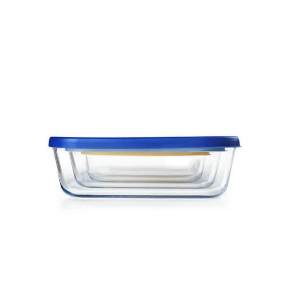Set de 3 boîtes carrées en verre Ibili