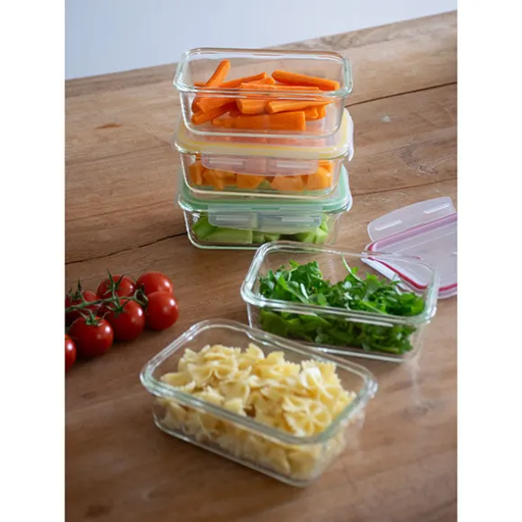 Set de 5 boîtes de conservation en verre borosilicate 850 ml Pebbly