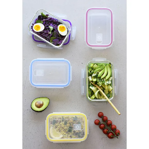 Set de 5 boîtes de conservation en verre borosilicate 850 ml Pebbly