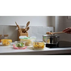 Set de 5 boîtes de conservation en verre borosilicate 850 ml Pebbly