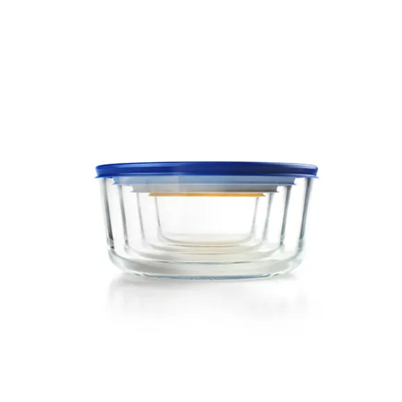 Set de 4 boîtes rondes en verre Ibili