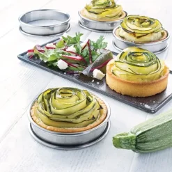 Set de 4 cercles à tartelette inox 8 cm Mathon