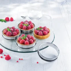 Set de 4 cercles à tartelette inox 8 cm Mathon