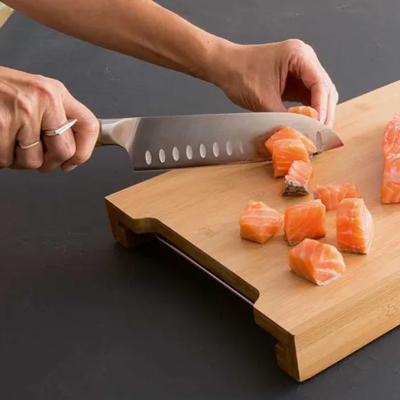 Set de 4 couteaux bois d'acacia et lame inox Mathon