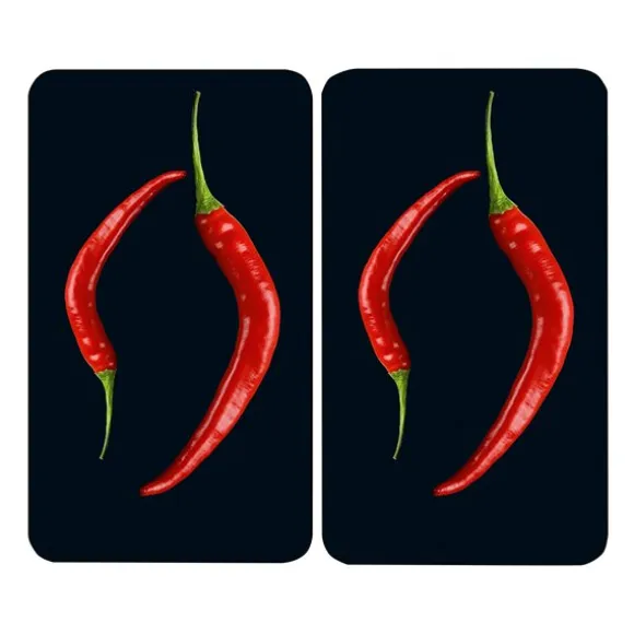 Set de 2 couvre plaques protection motifs Piments Wenko by Maximex