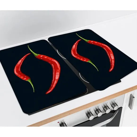 Set de 2 couvre plaques protection motifs Piments Wenko by Maximex