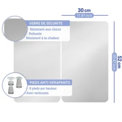Set de 2 couvres plaques argent 30 x 52 cm Wenko by Maximex