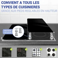 Set de 2 couvres plaques Noir 30 x 52 cm Wenko by Maximex