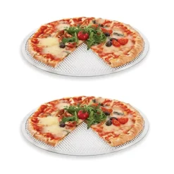 Set de 2 grilles perforées rondes pour pizza Mathon