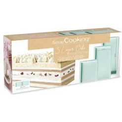 Set de 3 moules silicone layer cake rectangulaire Scrapcooking