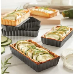 Set de 4 moules à tartelettes avec fonds amovibles Mathon