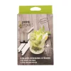 Set de 6 pailles courtes blanches en verre avec brosse de nettoyage 14 cm Point Virgule