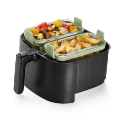 Set de 2 plats en verre rectangulaires pour friteuse à air chaud Lékué