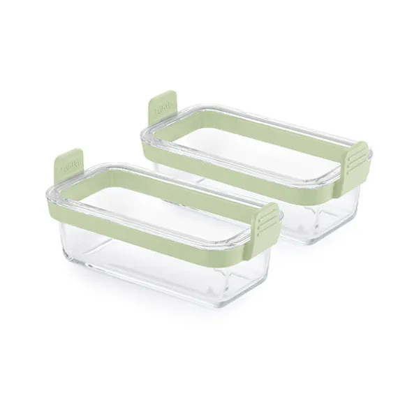 Set de 2 plats en verre rectangulaires pour friteuse à air chaud Lékué