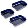 Set de 3 plats à four céramique Appolia rectangulaires bleu 25, 32 et 40 cm Peugeot