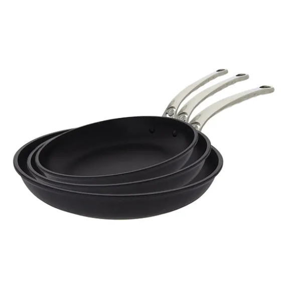 Set de 3 poêles anti-adhérentes 20, 24 et 28 cm Choc Extrême De Buyer