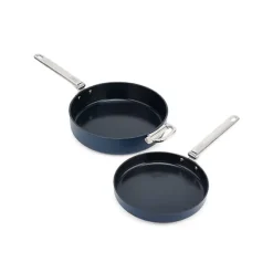 Set de 2 Poêles en aluminium revêtu Space 24 et 28 cm et séparateur protecteur Joseph Joseph