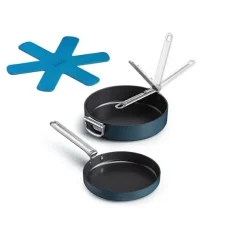 Set de 2 Poêles en aluminium revêtu Space 24 et 28 cm et séparateur protecteur Joseph Joseph