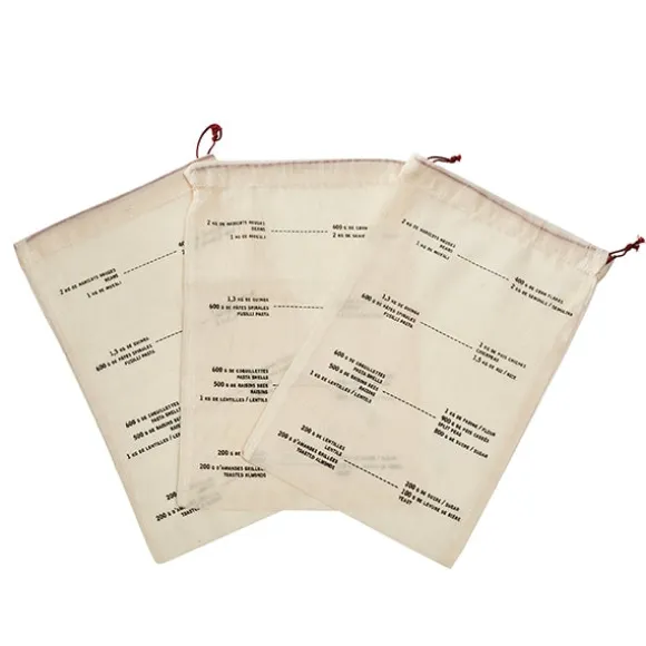 Set de 3 sacs coton gradués Elicuisine