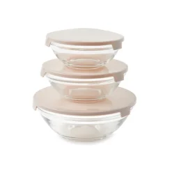 Set de 3 saladiers en verre avec couvercle Mathon