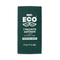 Set de 7 tampons à récurer en laine d’acier et savon végétal Mr. Eco