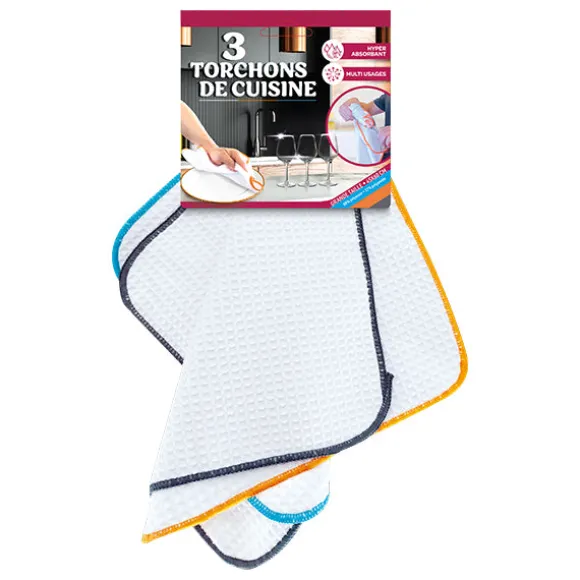 Set de 3 torchons de cuisine 45 x 60 cm