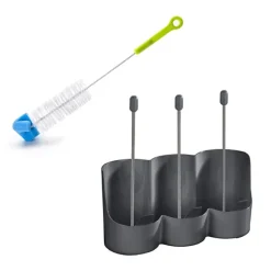 Set égouttoir à bouteille et brosse spéciale bouteille