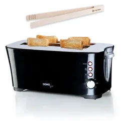 Set grille-pain cool touch 2 tranches et pince à toast en bois