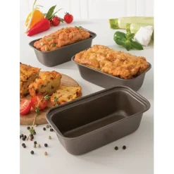 Set 3 mini moules à cake acier revêtu 15,5 cm Mathon