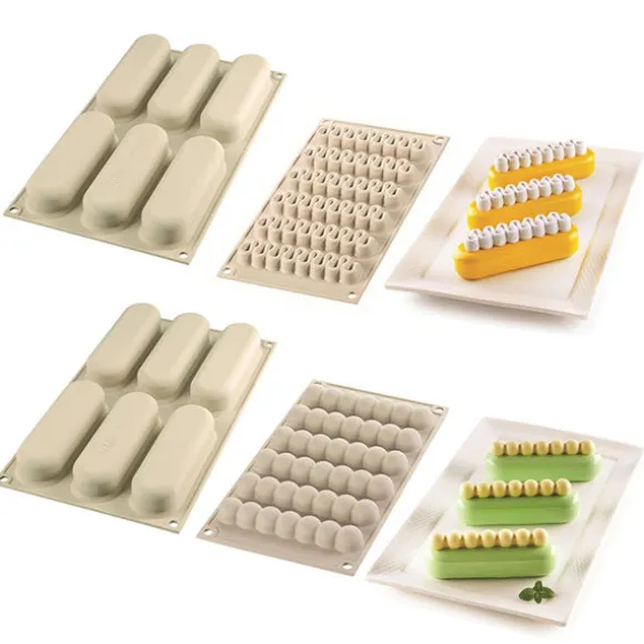 Set 2 moules 3D kit 6 Chic et Pop éclairs Silikomart