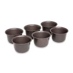 Set 6 moules à gros muffins acier revêtement antiadhérent 7,3 cm Mathon