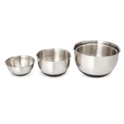 Set 4 petits bols en inox avec base silicone 10,5 à 17 cm Mathon