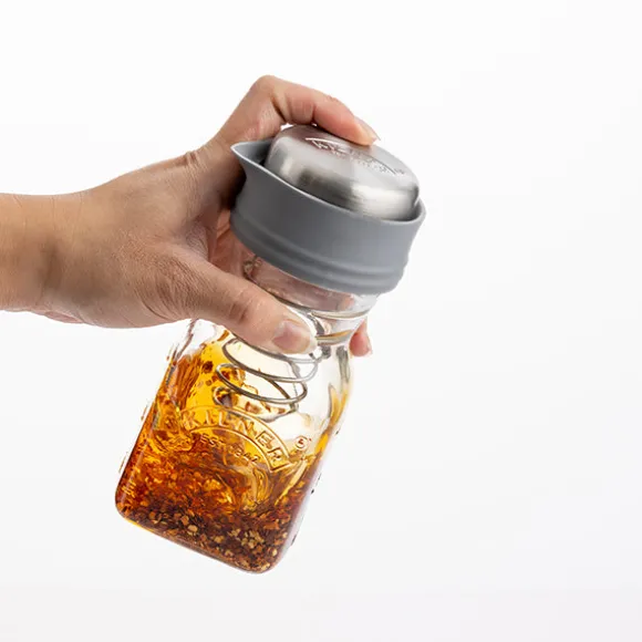 Shaker pour vinaigrette en verre et inox 500 ml Kilner