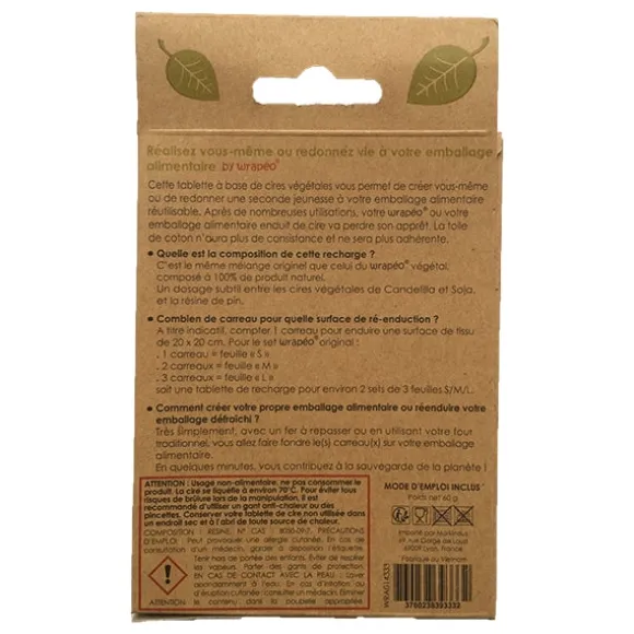 Tablette recharge de cire végétale Wrapéo