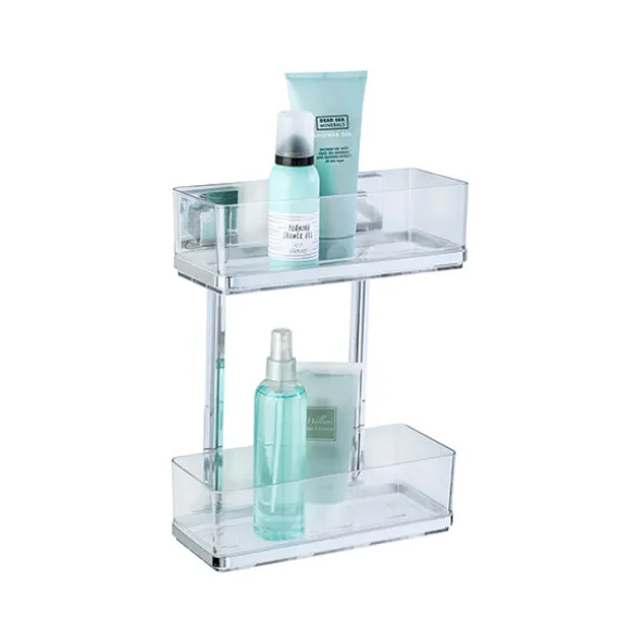 Étagère murale en acier inox Vacuum-Loc® Quadro 2 niveaux Wenko by Maximex
