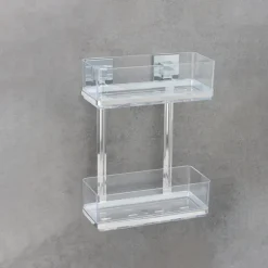 Étagère murale en acier inox Vacuum-Loc® Quadro 2 niveaux Wenko by Maximex