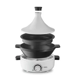 Tajine électrique céramique 4 personnes 1000 W blanc Simeo