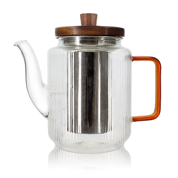 Théière Karl en verre borosilicate anse ambrée 550 ml Ogo