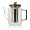 Théière Karl en verre borosilicate anse gris fumé 550 ml Ogo