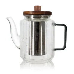Théière Karl en verre borosilicate anse gris fumé 550 ml Ogo