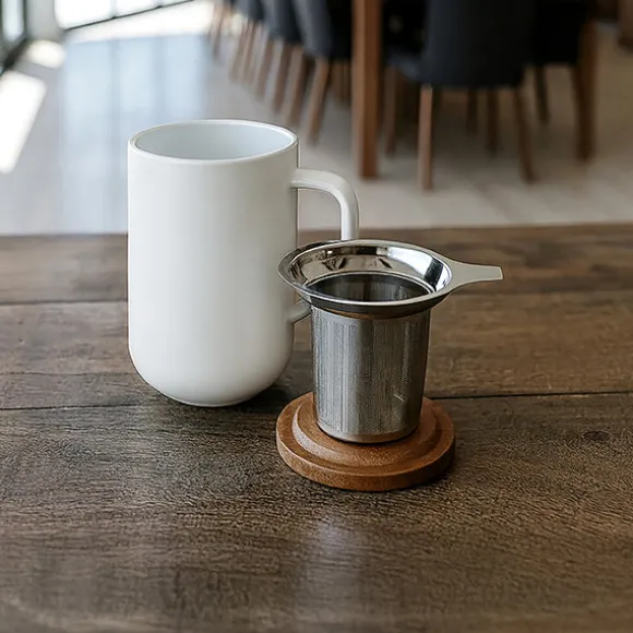 Tisanière mug Juliet en grès blanc 475 ml Ogo