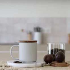 Tisanière mug Juliet en grès blanc 300 ml Ogo