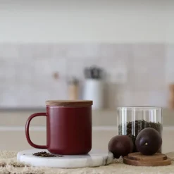 Tisanière mug Juliet en grès bordeaux 300 ml Ogo