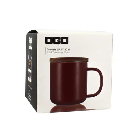 Tisanière mug Juliet en grès bordeaux 300 ml Ogo