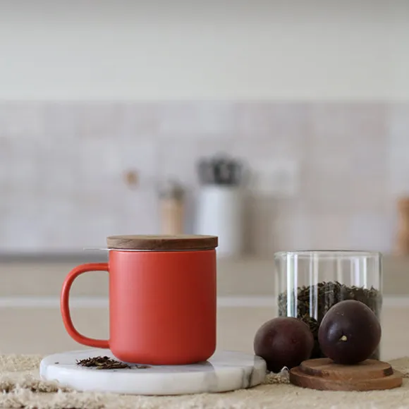 Tisanière mug Juliet en grès paprika 300 ml Ogo