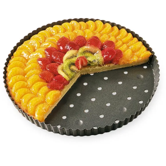 Tourtière perforée acier revêtu antiadhérent 30 cm Mathon