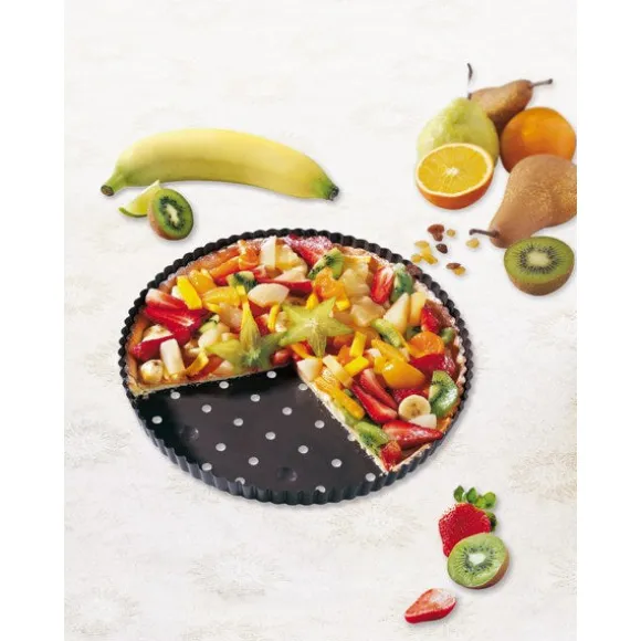 Tourtière perforée acier revêtu antiadhérent 30 cm Mathon