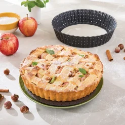Tourtière perforée haute fond amovible acier antiadhérent 24 × 5 cm Mathon