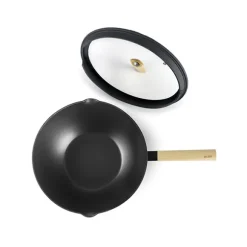 Wok aluminium antiadhésif avec couvercle 30 cm Ibili